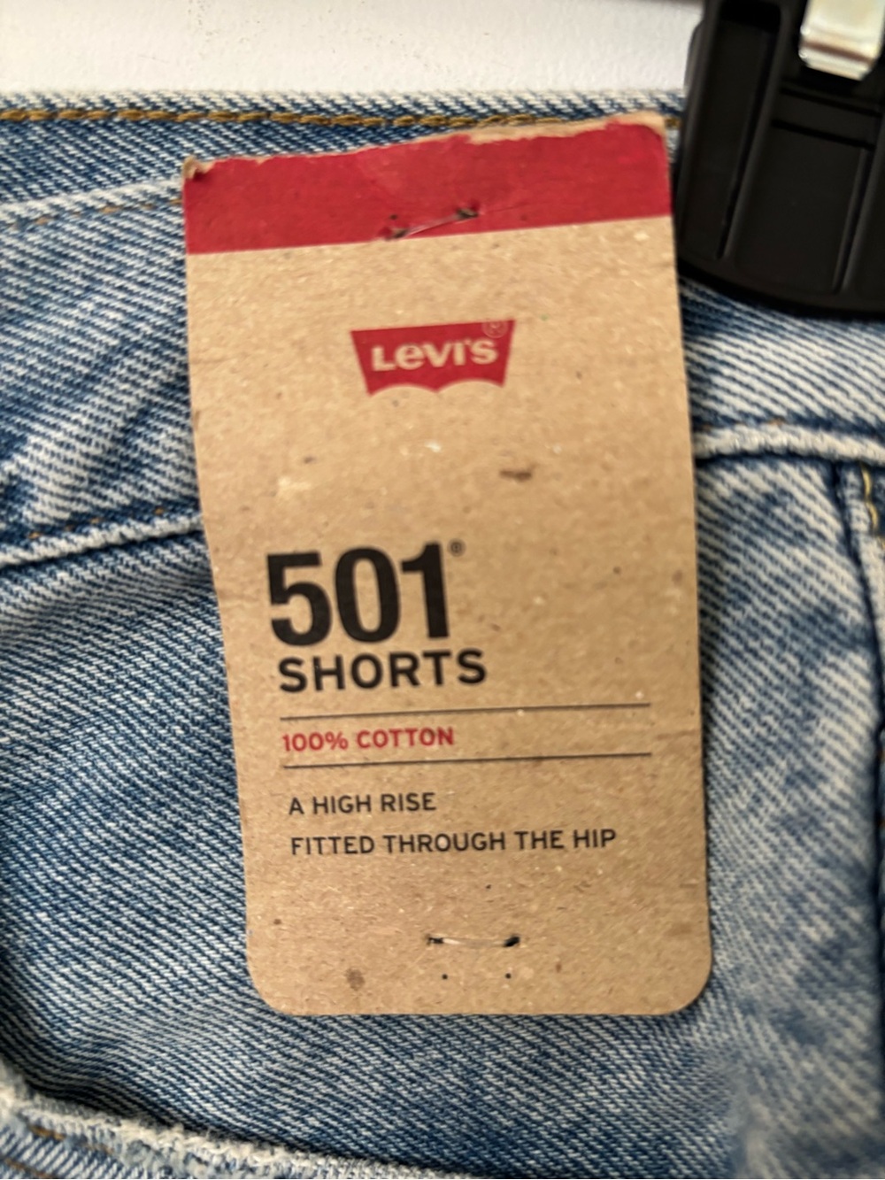 Levi's Light Blue 501 High-Rise Denim Shorts - Picture 4 of 4